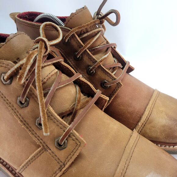 OluKai Mauna Iki leather Chukka boots US 9.5 distressed brown Ankle Wool Lined main image 11